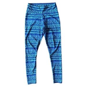 Aerie Women’s Blue Patterned High Waisted Leggings, Small